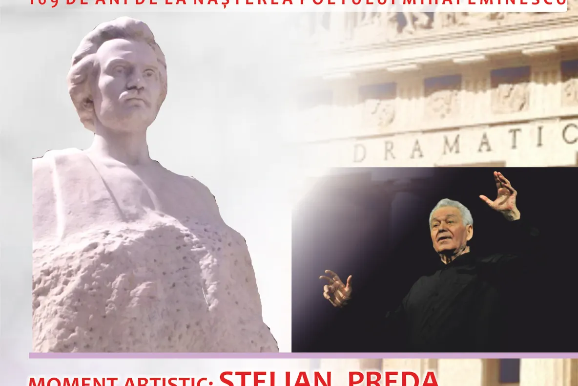 De ziua lui Eminescu, recital de poezie “Porni Luceafărul” la Dramatic