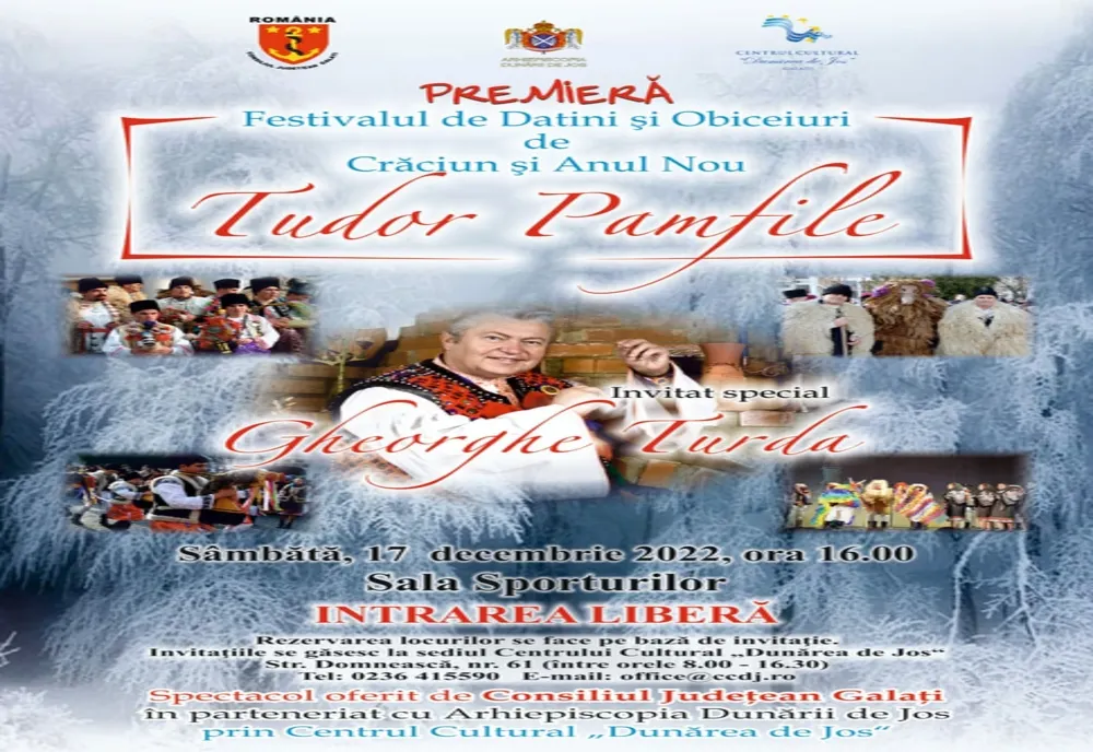 Începe Festivalul de Datini şi Obiceiuri de Crăciun şi Anul Nou „Tudor Pamfile” de la Galaţi
