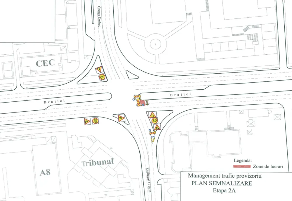 Lucrări pe timp de noapte pentru cuplarea conductelor pe strada Brăilei din municipiul Galați