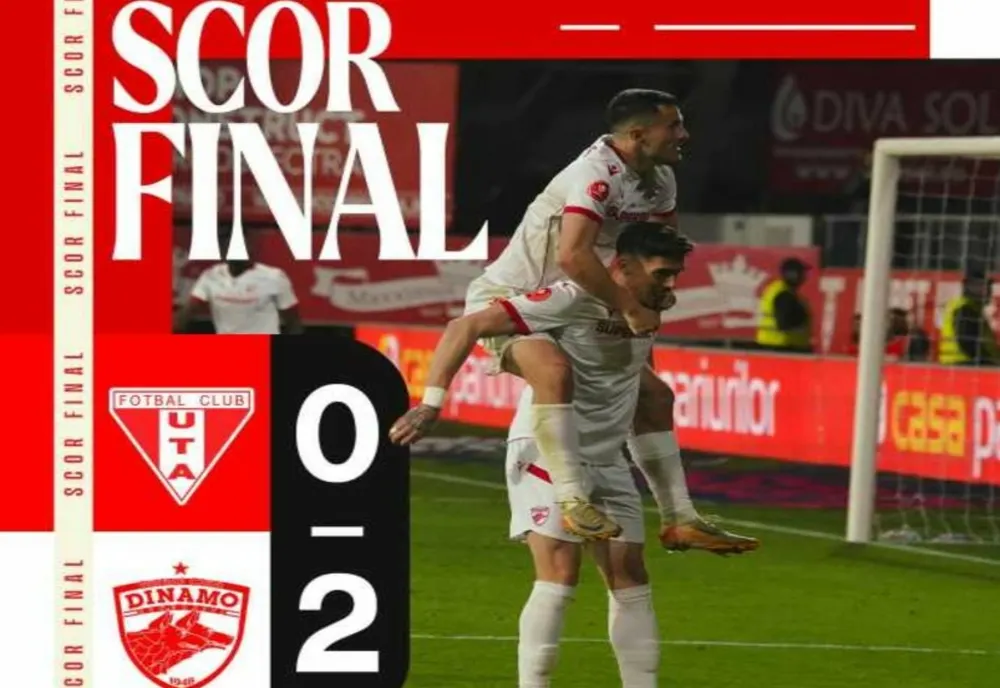 FOTBAL: DINAMO A ÎNCHEIAT SEZONUL REGULAT AL SUPERLIGII CU O VICTORIE LA ARAD, 2-0 CU UTA