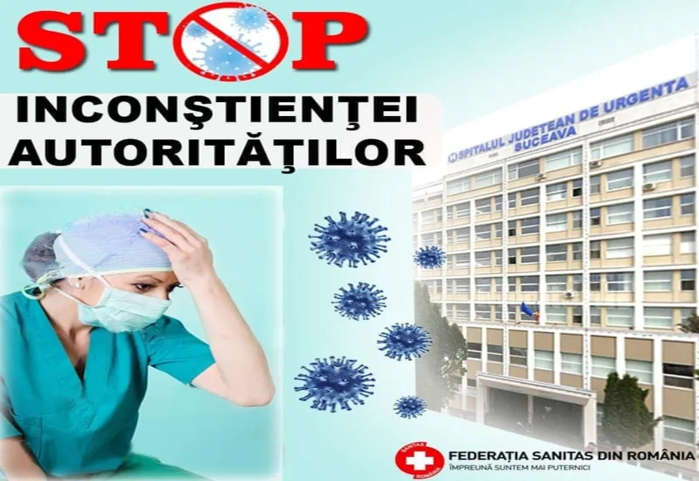Federația Sanitas România: "92 de cazuri confirmate în rândul personalului medical de la Suceava"