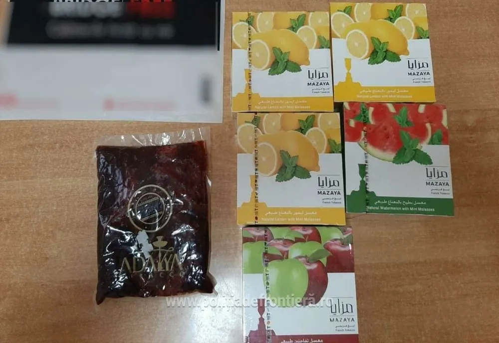  Tutun aromat pentru narghilea, descoperit de polițiștii de frontieră gălățeni