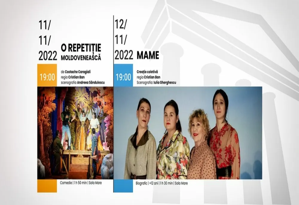 Vizionează spectacolele săptămânii la Teatrul ”Fani Tardini” Galați
